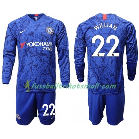 Fußballtrikots Chelsea Willian 22 Kinder 2019-2020 Langarm Heimtrikotsatz kaufen